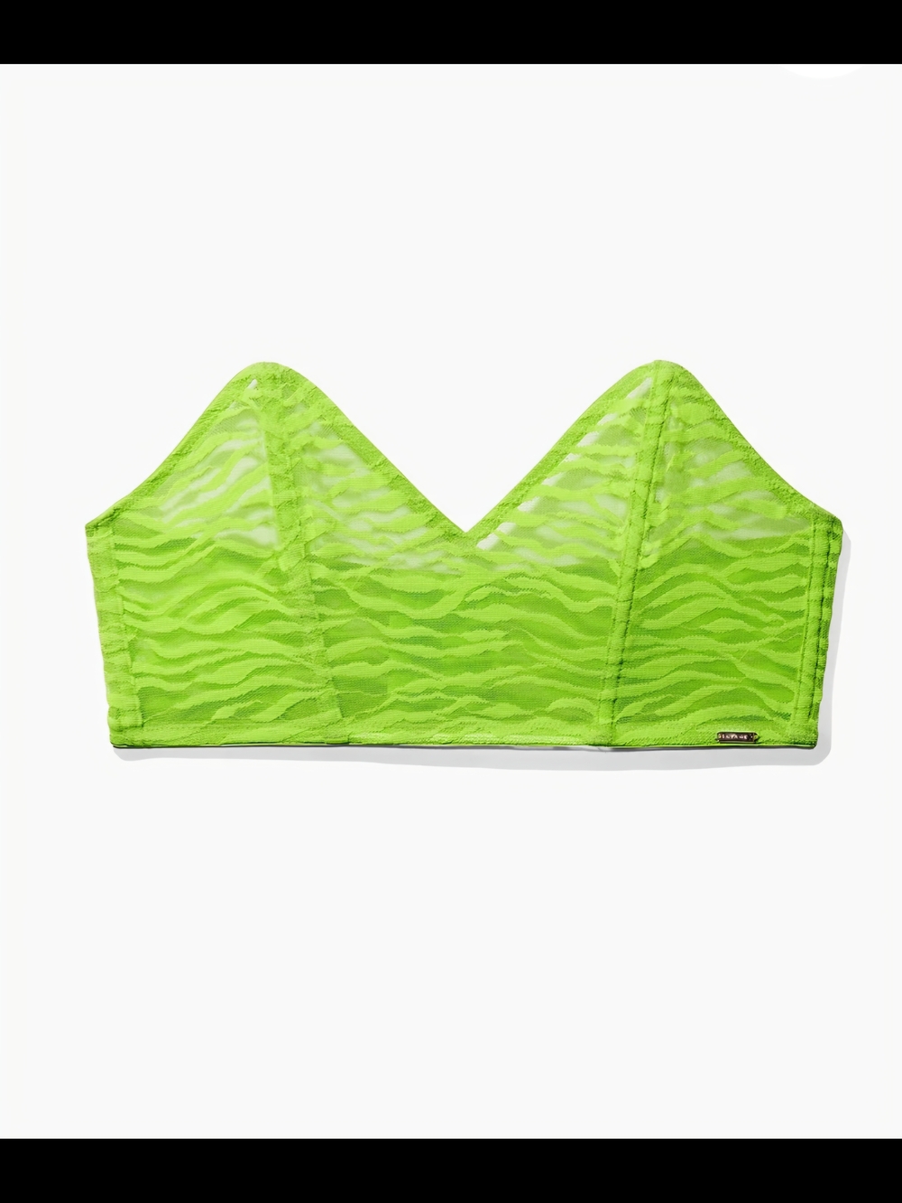 Savage X Fenty 'All Over Me' Lace Bandeau Bralette in Green Tea